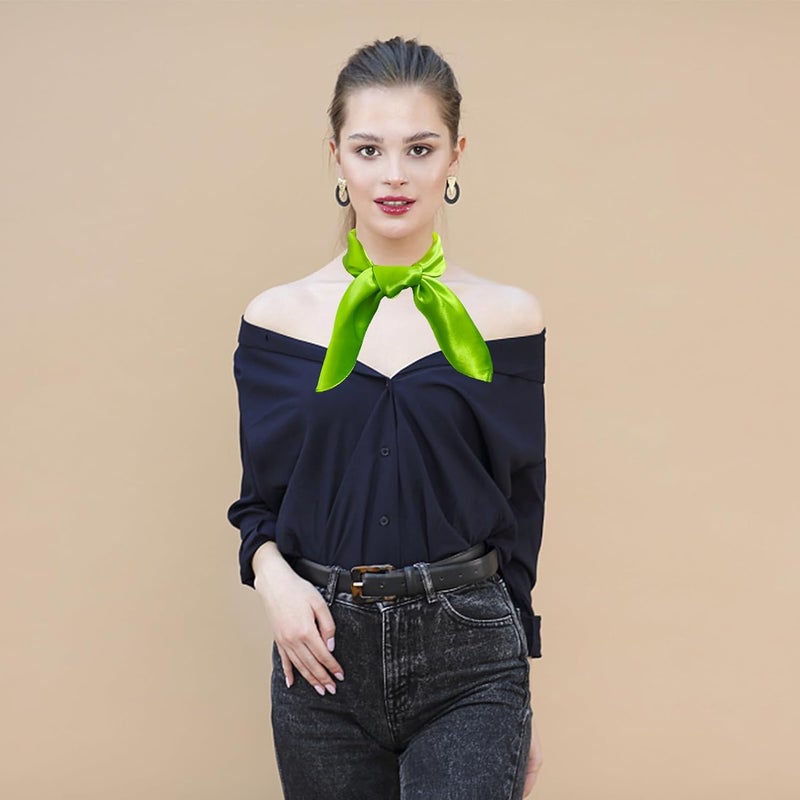 ATAMET Head Scarf Square Neck Ribbon Neck Scarf Satin Scarf Handkerchief for Halloween Retro Women Costume Accessory - Image 5